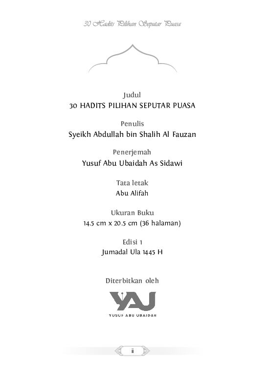 30-hadits-pilihan-seputar-puasa-syaikh-abdullah-bin-shalih-al-fauzan