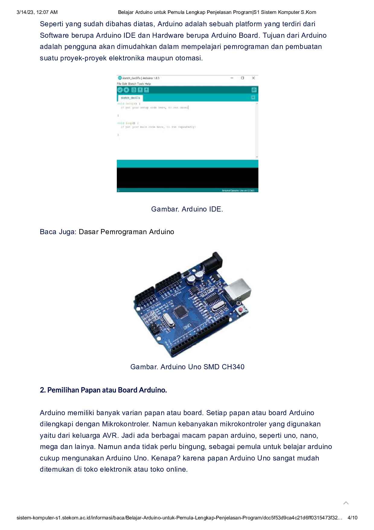 Arduino Komputer Baca Belajar Arduino Untuk Pemula Lengkap Penjelasan Program S1 Sistem ...