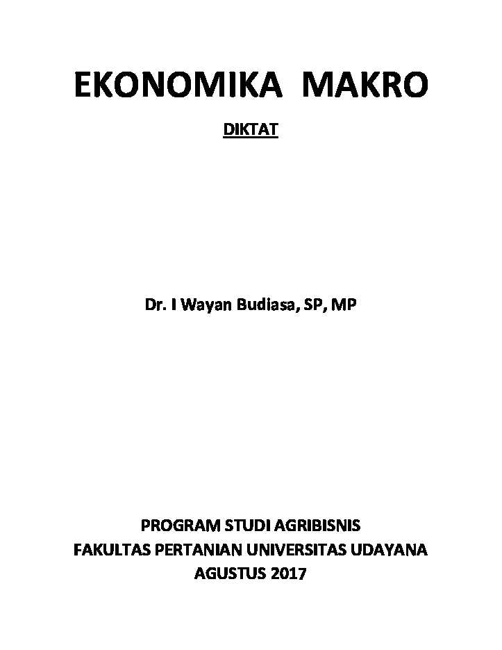 diktat ekonomika makrodr i wayan