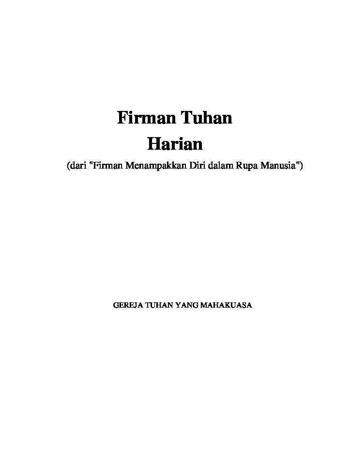 firman tuhan harian