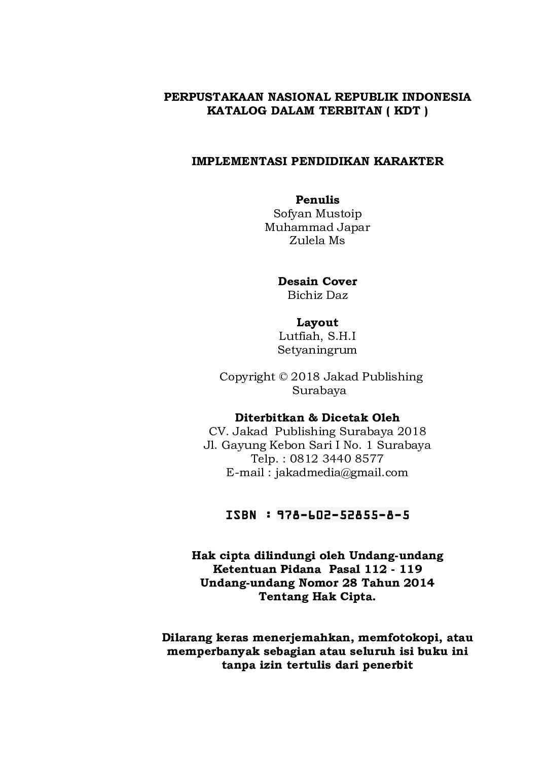 implementasi-pendidikan-karakter-by-sofyan-mustoip-muhammad-japar-zulela-ms