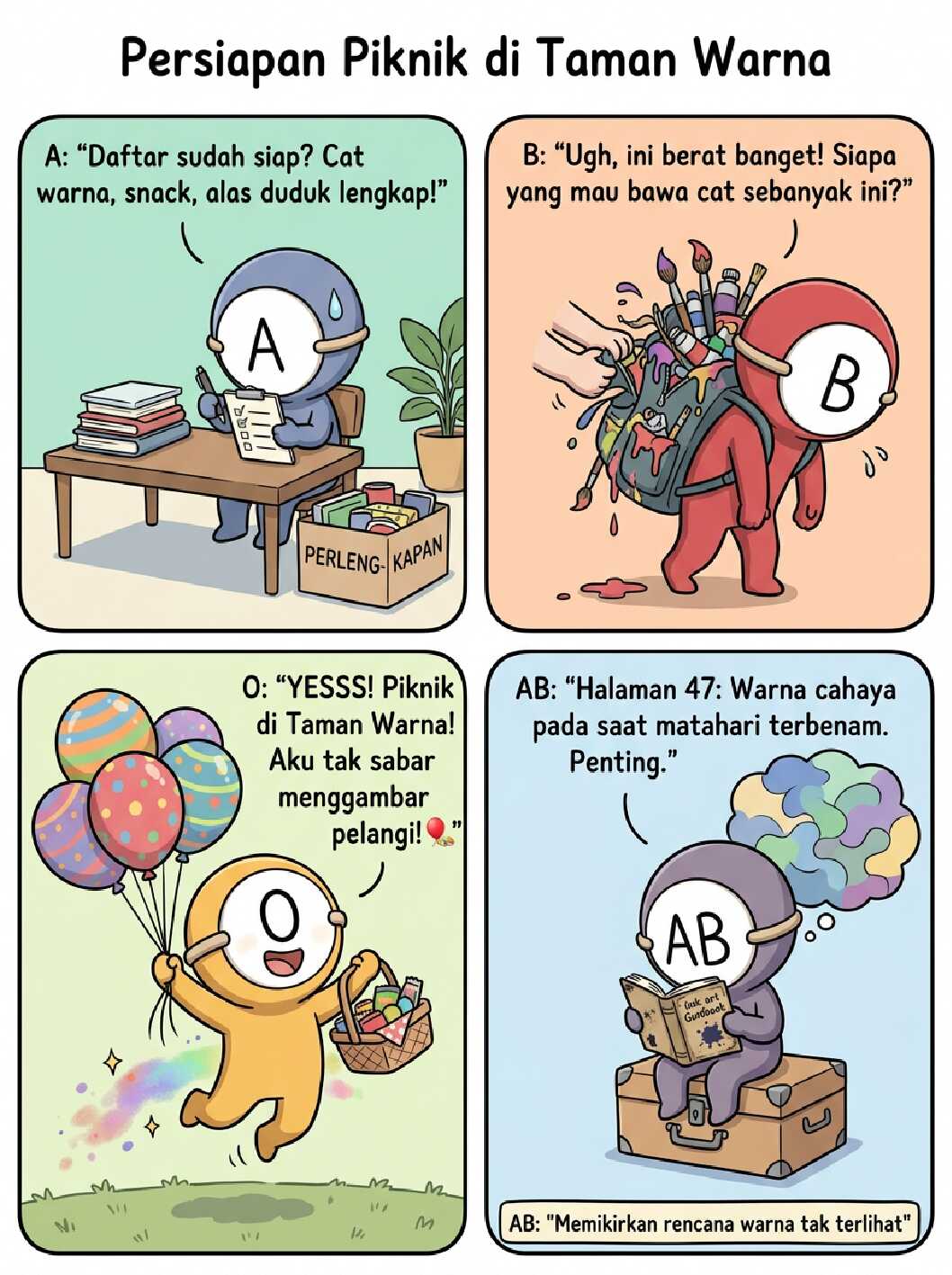 komik golongan darah petualangan di taman warna 12