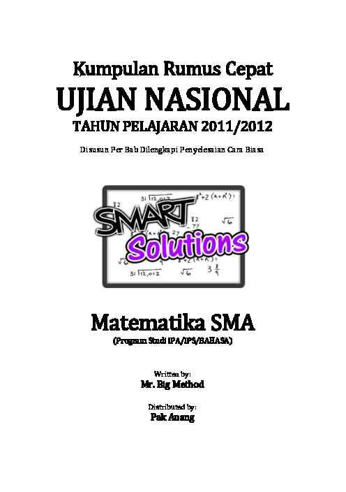 kumpulan rumus cepat matematika sma