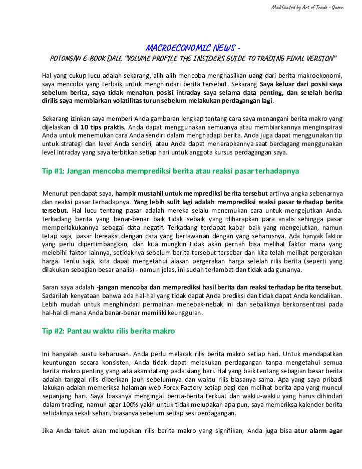 macroeconomic newstips bertrading dengan berita