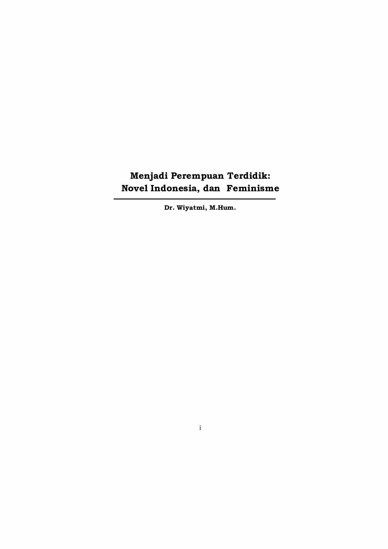 menjadi-perempuan-terdidik-novel-indonesia-dan-feminisme-by-dr--wiyatmi-m-hum