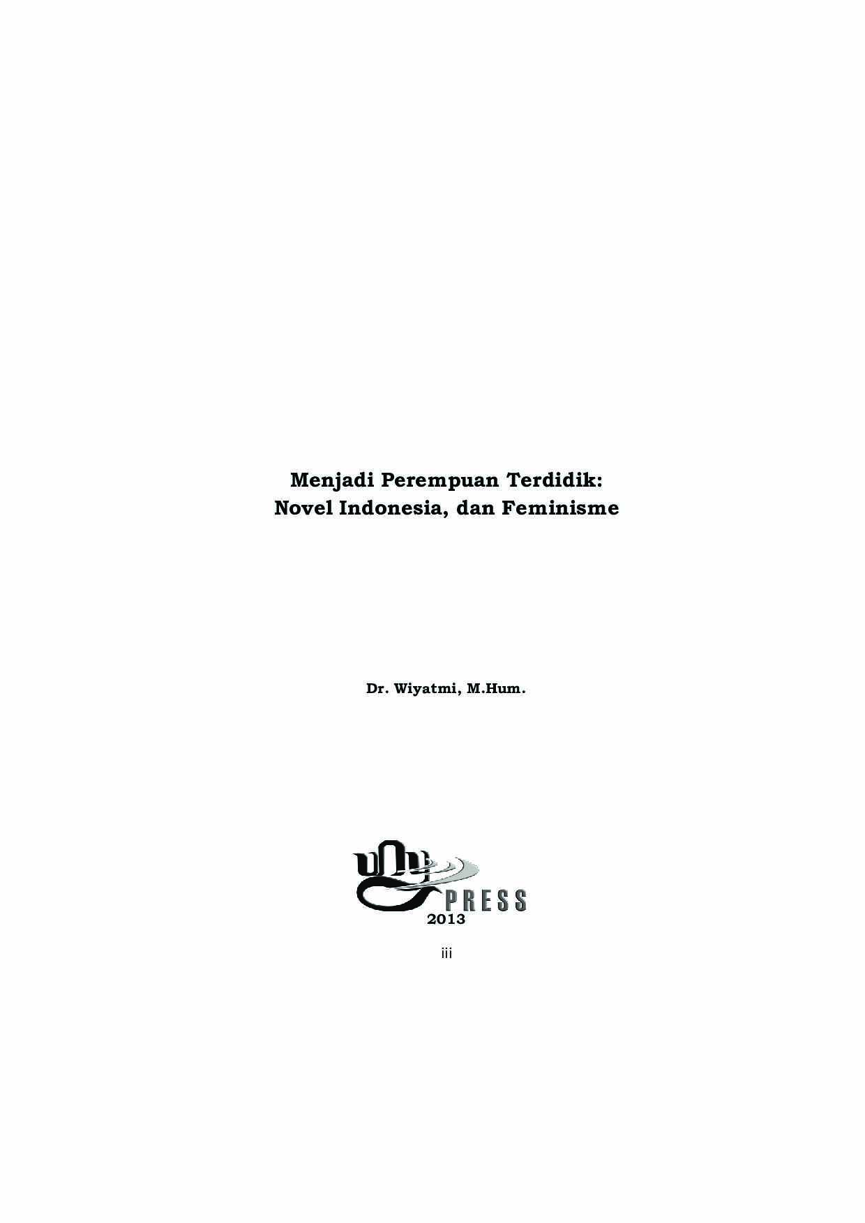 menjadi-perempuan-terdidik-novel-indonesia-dan-feminisme-by-dr--wiyatmi-m-hum