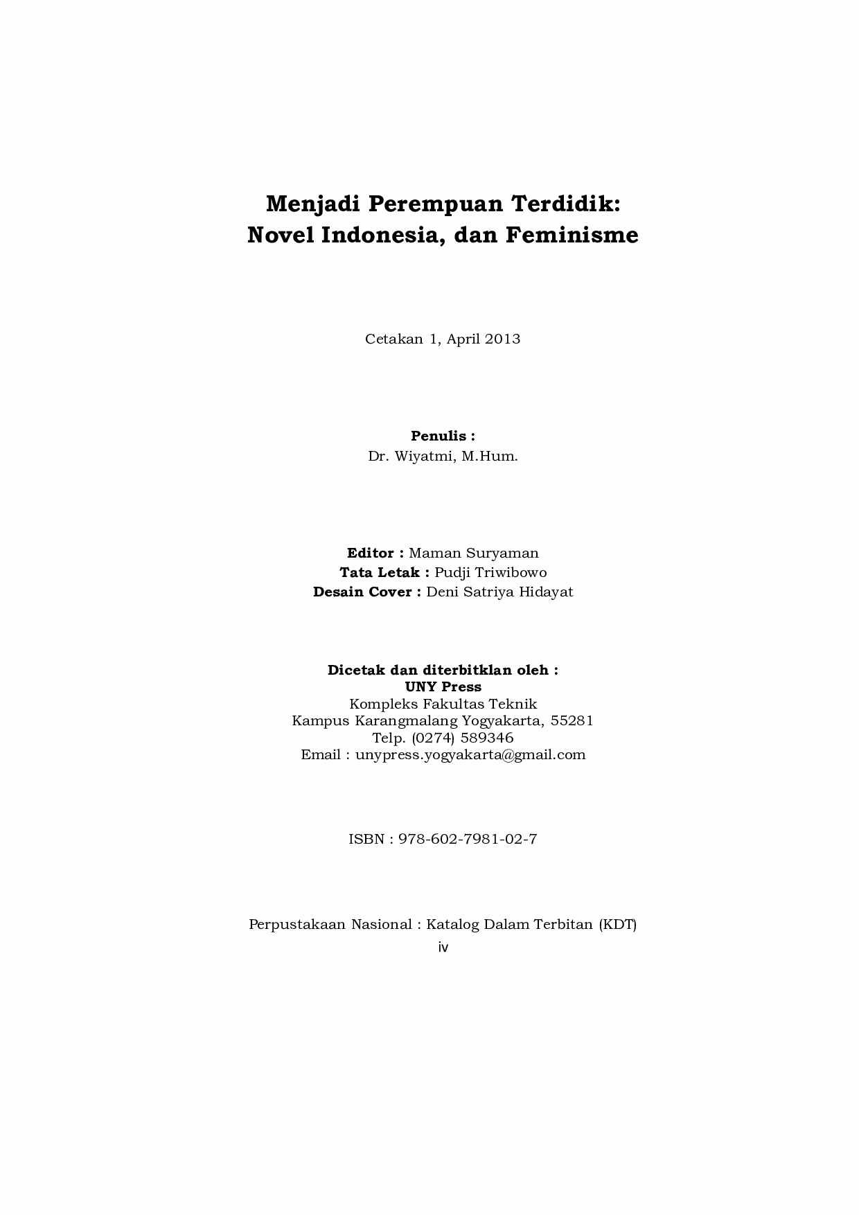 menjadi-perempuan-terdidik-novel-indonesia-dan-feminisme-by-dr--wiyatmi-m-hum