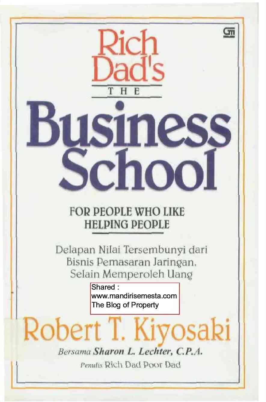 Pdf Rich Dad Poor Dad Bahasa Indonesia Mandirisemesta Com Robert Kiyosaki Compres