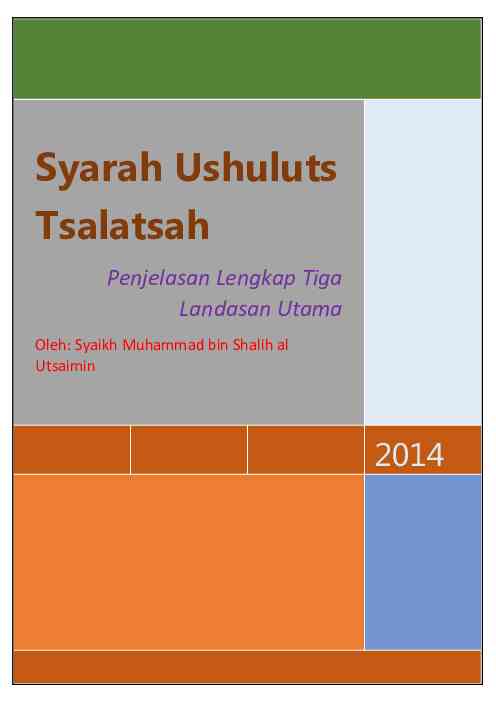 syarah ushuuts tsalatsa