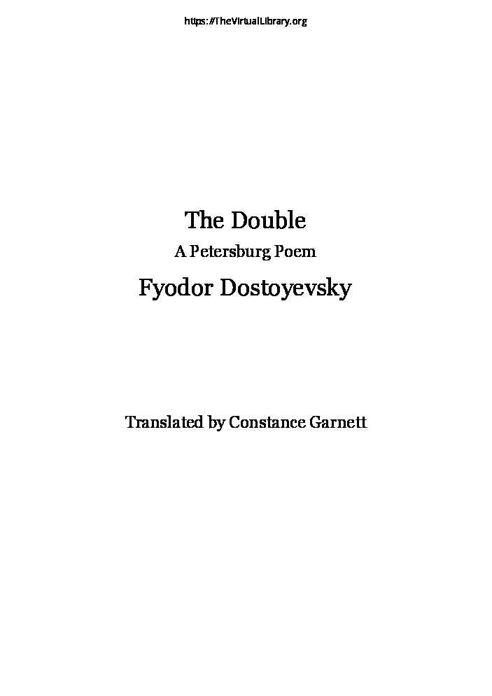 the doublefyodor dostoyevskypdf