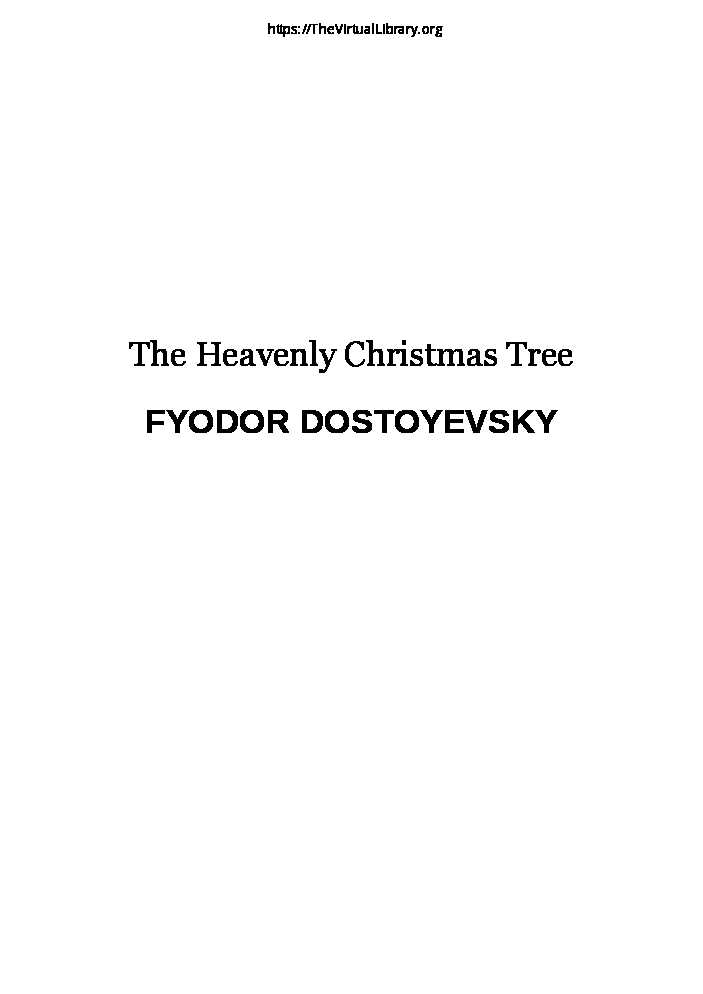 the heavenly christmas treefyodor dostoyevskypdf
