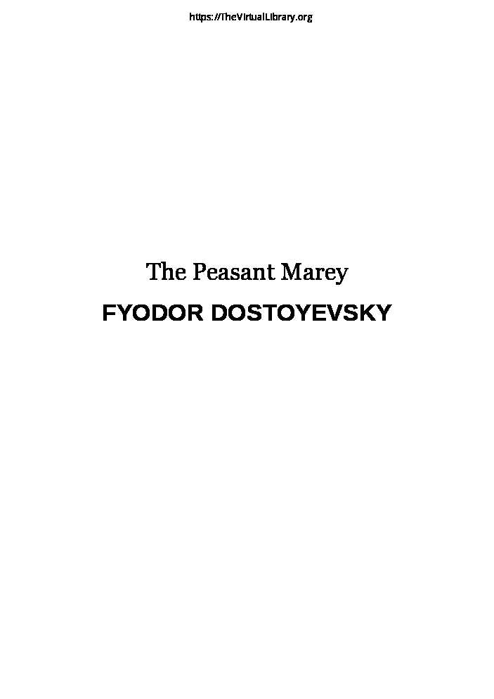 the peasant mareyfyodor dostoyevskypdf