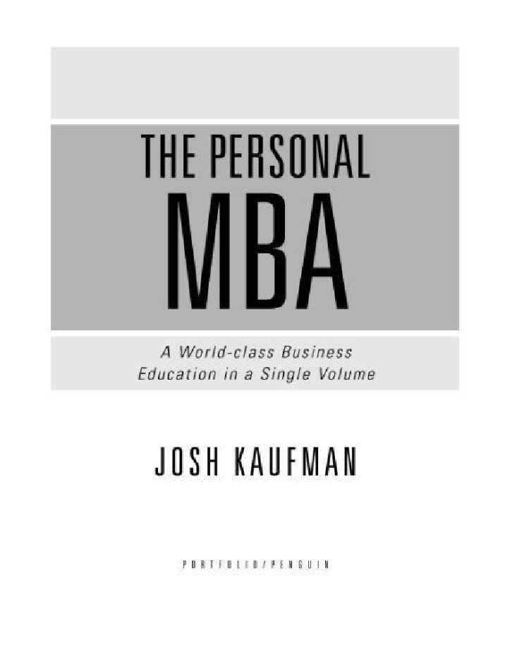 the personal mba
